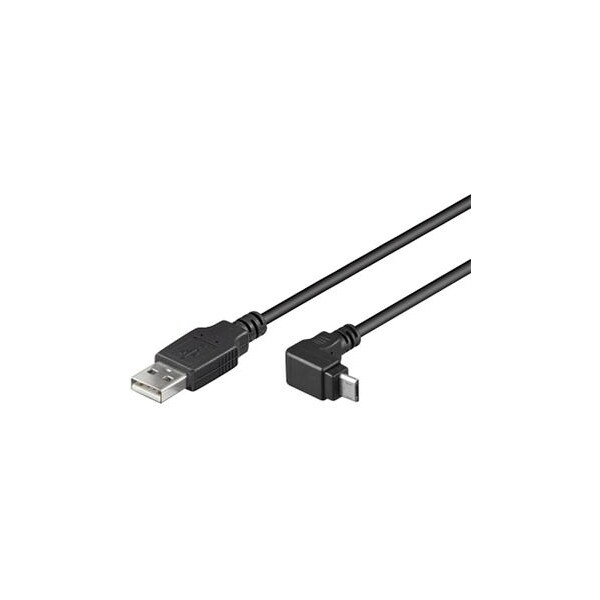 PremiumCord Kabel USB 2.0 A-Micro USB B Lomený 90° 1,8m | Smarty.cz